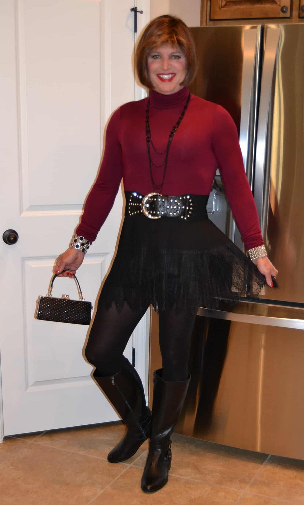 I Love Fall Knee High Boots And Black Tights Crossdresser Heaven