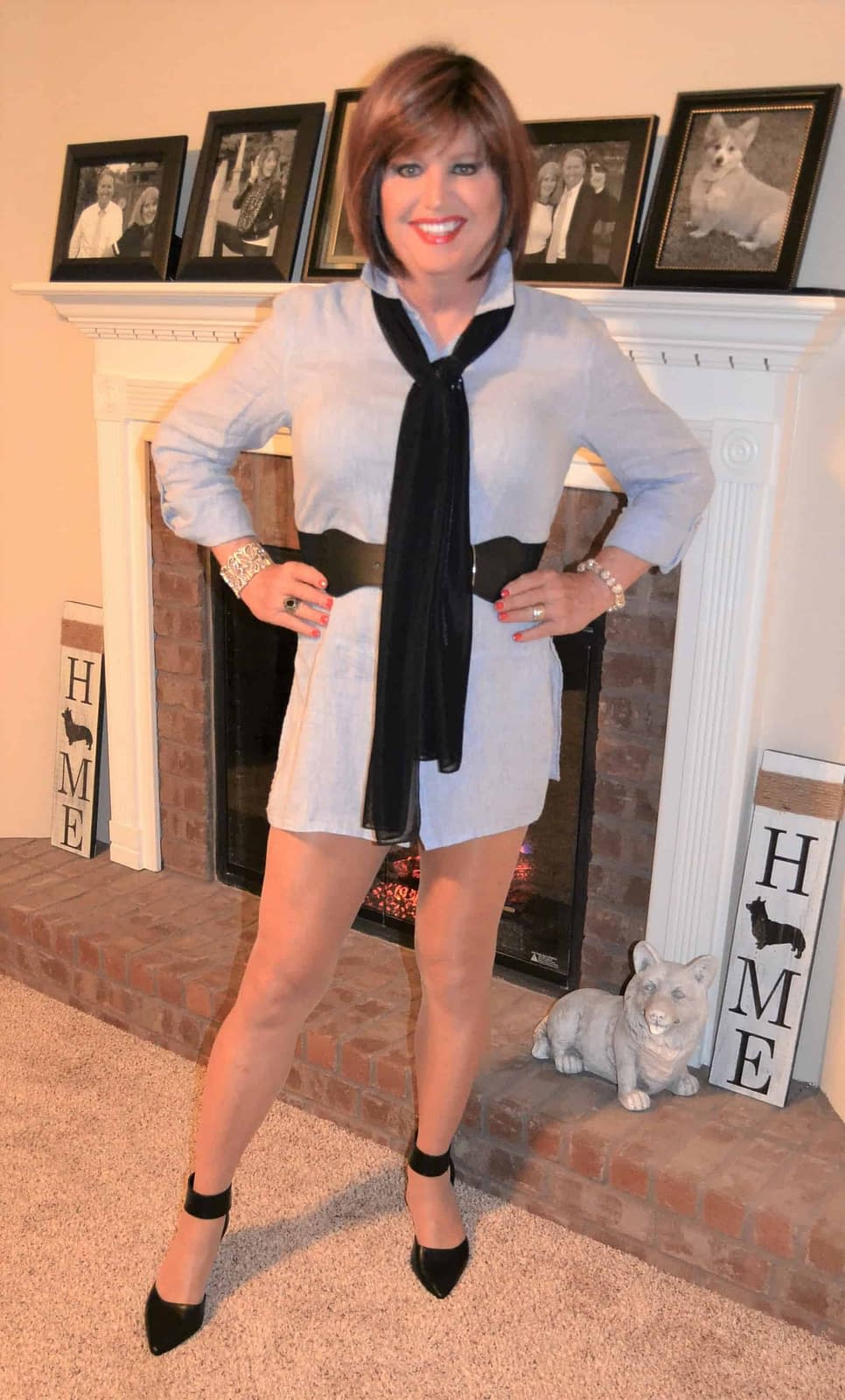 Scarlett’s First Try With A Shirt Dress! – Crossdresser Heaven