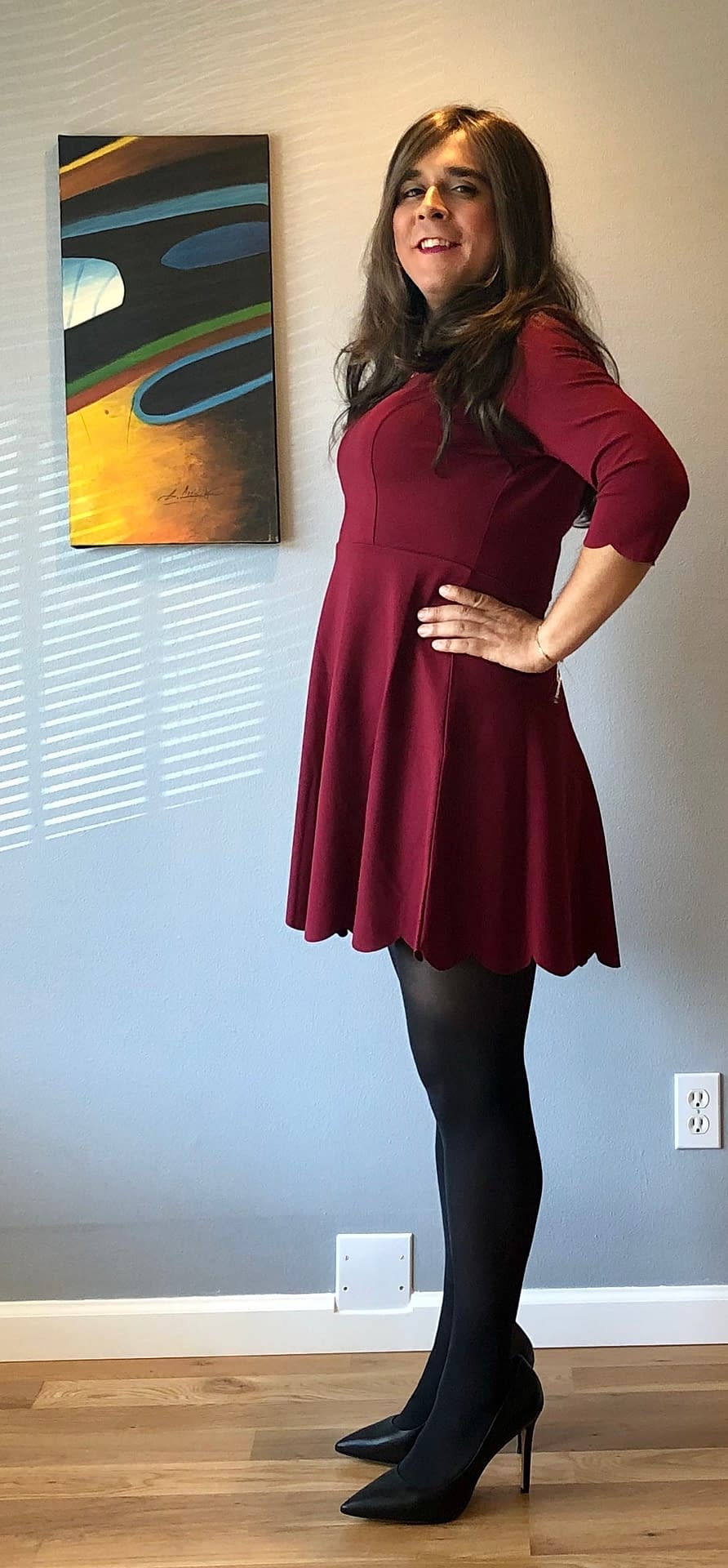 fit and flare dress with tights