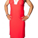 Halter Dress With Breast Forms Pockets Red