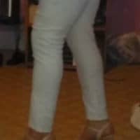 My white jeans and heels