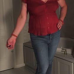 New Hair and Red Top