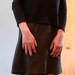 Skirt with black stockings