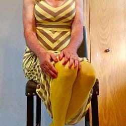 Yellow dress with yellow tights
