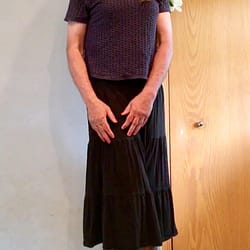 Black skirt with pantyhose