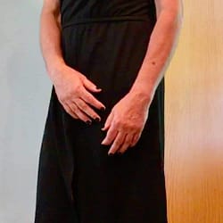 Black dress with pantyhose