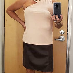 I tried this skirt and top on at Stein Mart yesterday and loved the look, but didn’t buy it