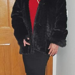 Black (faux) fur coat