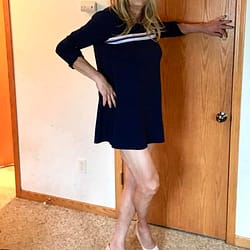 Blue dress and heels