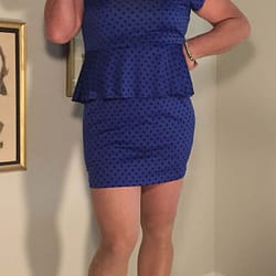 Blue Polkadot Peplum Dress