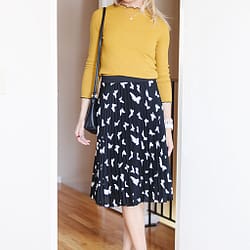 Accordion skirt with Yellow top
