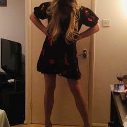 New dress. New hair. Hiding my face as I haven’t shaved. :)