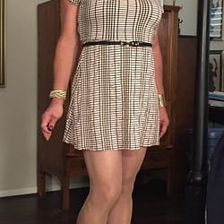 Dress with a high waisted belt