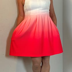 White and red ombre A-line dress by Calvin Klein Part 2