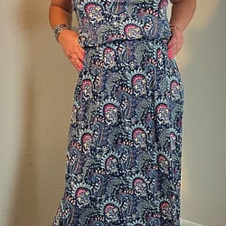 Maxi dress with strappy sandals