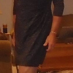 navy metallic dress