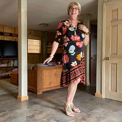 “New” thrift store dress – very comfy and cool!