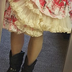Square dance dress with petticoat