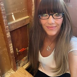 Just a cute girl getting her plumbing done!