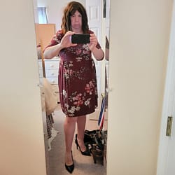 Trying on new dress