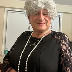 Granny dolled up for a hot date