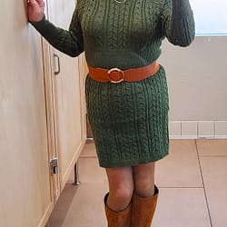 Green sweater dress