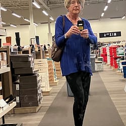 Me at the Huge DSW shoe store just trying on shoes
