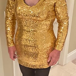 Gold dress Re Do with longer hair