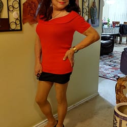 Red Blouse and Black Skirt