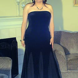 Black formal strapless dress
