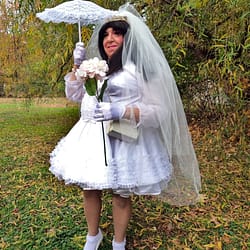 Dressed as a bride for Halloween