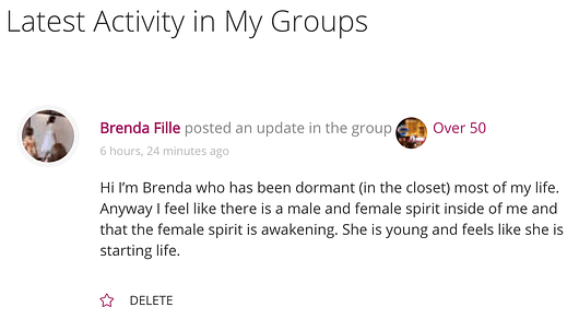 Groups Activity on Home Page