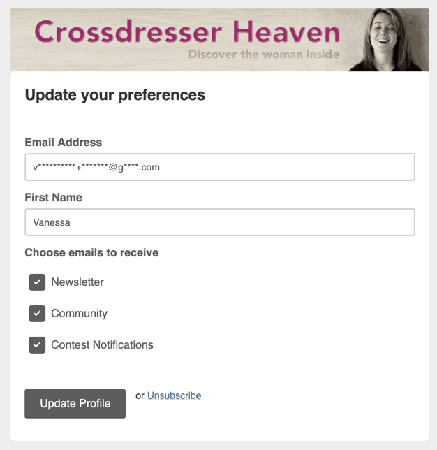 Crossdresser Newsletter Management