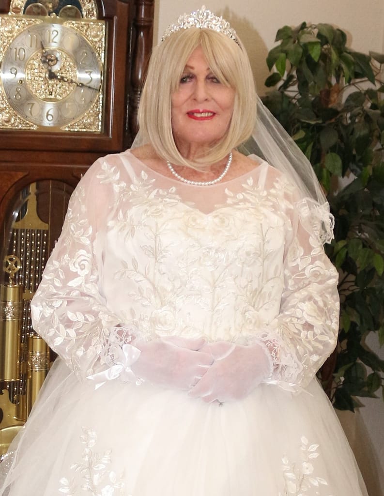 I always wanted to be a pretty bride. I have become so feminine throughout these many years, I love being a 'woman'.