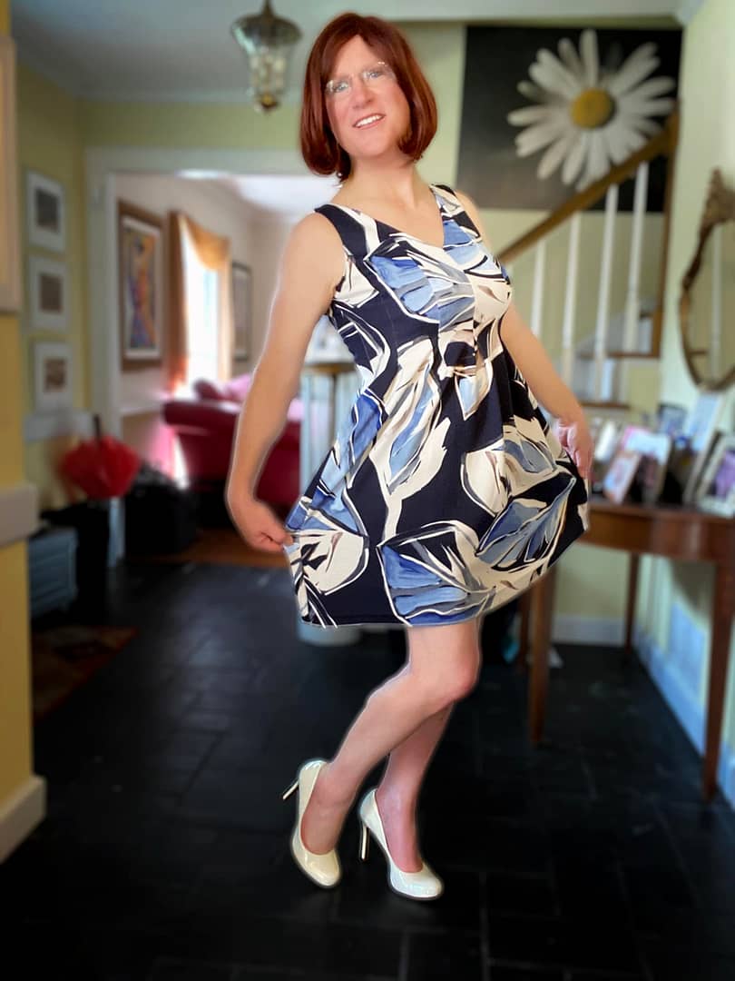 New Goodwill dress with Goodwill heels – Crossdresser Heaven