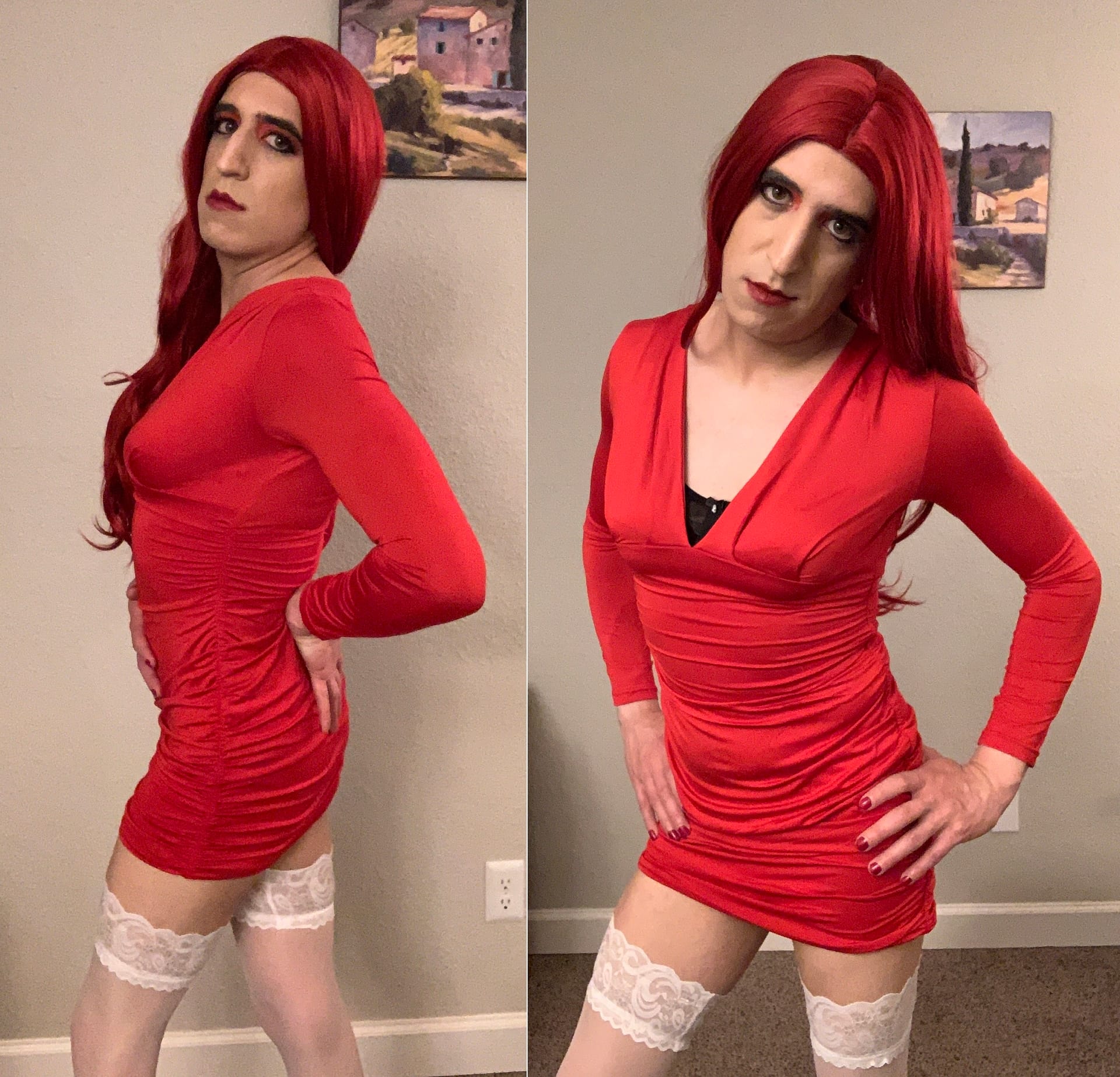 Little Red Dress Crossdresser Heaven